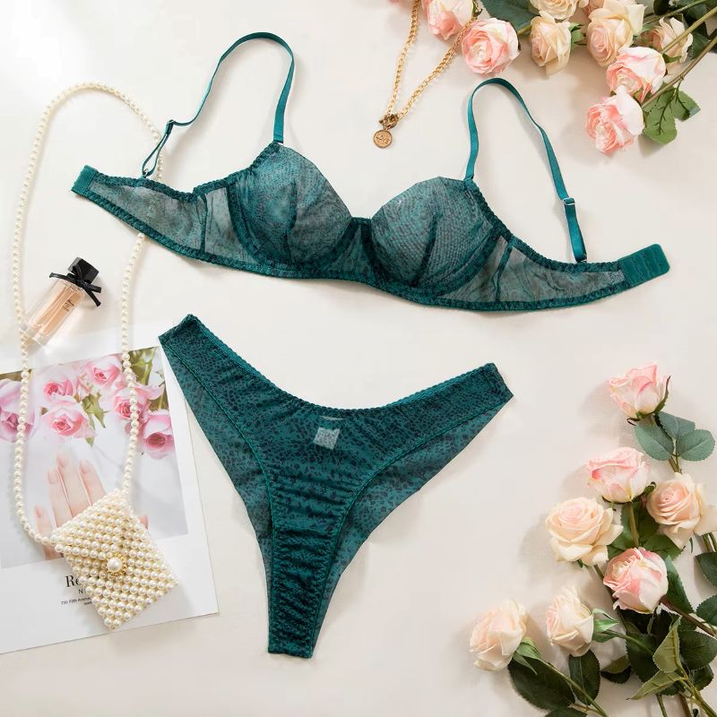 2pcs/Set Woman Lingerie Gather - огляд і ціна Sheer Mesh Bra